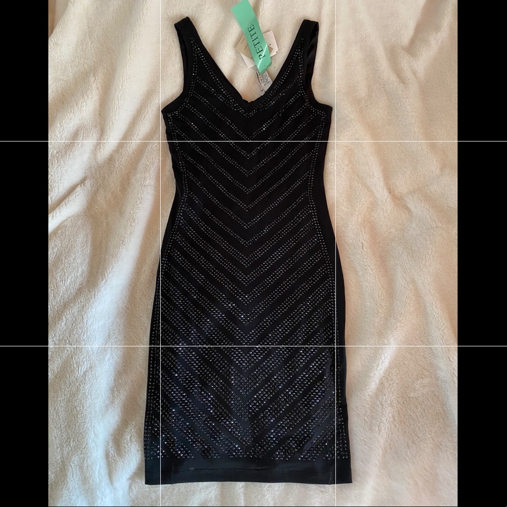 Black sequin for fitted dress